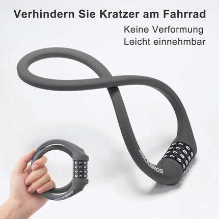 ROCKBROS Fahrradschloss mit 4 - Stellig Zahlencode 65cm lang (Fahrradschloss) kaufen bei Linkreich – Jetzt entdecken!