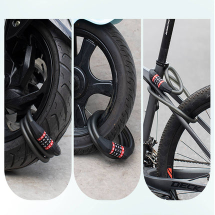 ROCKBROS Fahrradschloss mit 5-stelligem Zahlencode aus PVC und Stahl