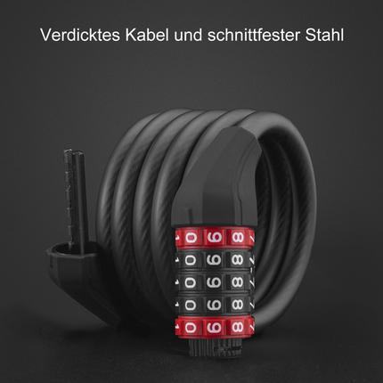 ROCKBROS Fahrradschloss mit 5 - stelligem Zahlencode aus PVC und Stahl (Fahrradschloss) kaufen bei Linkreich – Jetzt entdecken!
