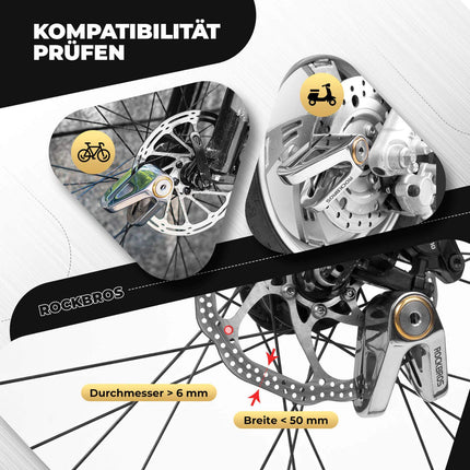 ROCKBROS Fahrradschloss Wasserdicht Sicherheitsschloss für Motorrad/Fahrrad (Fahrradschloss) kaufen bei Linkreich – Jetzt entdecken!