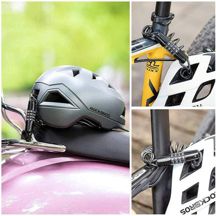 ROCKBROS Fahrradschloss Zahlenschloss Helmschloss mit 4 - stellig Code max. 150 cm (Fahrradschloss) kaufen bei Linkreich – Jetzt entdecken!