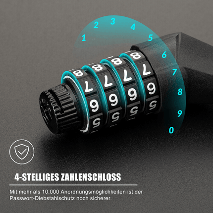 ROCKBROS Fahrradschloss Zahlenschloss Helmschloss mit 4 - stellig Code max. 150 cm (Fahrradschloss) kaufen bei Linkreich – Jetzt entdecken!