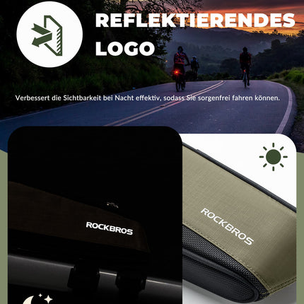 Fahrradtasche Reflektierende Oberrohrtasche Dunkelgrün 0.65L