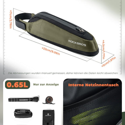 ROCKBROS Fahrradtasche Reflektierende Oberrohrtasche Dunkelgrün 0.65L (Fahrradtaschen) kaufen bei Linkreich – Jetzt entdecken!