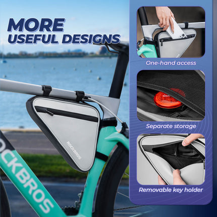 ROCKBROS Fahrradtasche Reflektierende Rahmentasche Dreiecktasche 0,9L (Fahrradtaschen) kaufen bei Linkreich – Jetzt entdecken!