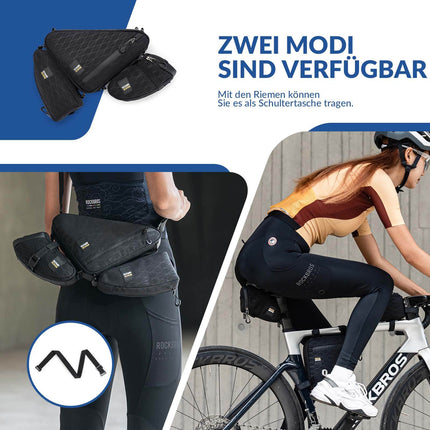 ROCKBROS Fahrradtasche Set Rahmentasche*2+Satteltasche*1 mit Verstellbarer Schultergurt 1,2L (Fahrradtaschen) kaufen bei Linkreich – Jetzt entdecken!