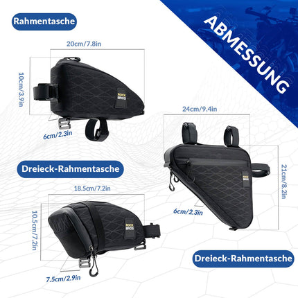 ROCKBROS Fahrradtasche Set Rahmentasche*2+Satteltasche*1 mit Verstellbarer Schultergurt 1,2L (Fahrradtaschen) kaufen bei Linkreich – Jetzt entdecken!
