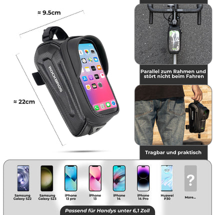 ROCKBROS Fahrradtasche Wasserabweisend Handytasche mit TPU Touchscreen (Fahrradtaschen) kaufen bei Linkreich – Jetzt entdecken!