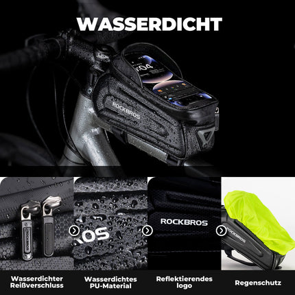 ROCKBROS Fahrradtasche Wasserabweisend Handytasche mit TPU Touchscreen (Fahrradtaschen) kaufen bei Linkreich – Jetzt entdecken!