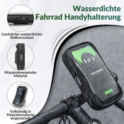 ROCKBROS Fahrradtasche Wasserdicht Handytasche Drehbar für Handy 4.7 - 6 Zoll (Fahrradtaschen) kaufen bei Linkreich – Jetzt entdecken!