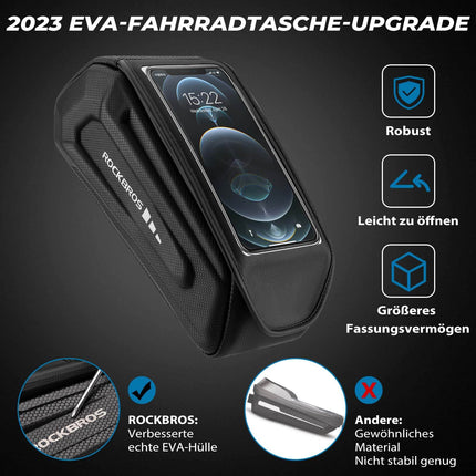 ROCKBROS Fahrradtasche Wasserdicht Handytasche Touchscreen für Smartphone 6,8 Zoll