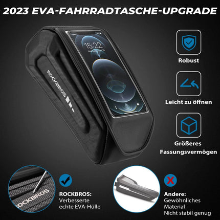 ROCKBROS Fahrradtasche Wasserdicht Handytasche Touchscreen für Smartphone 6,8 Zoll (Fahrradtaschen) kaufen bei Linkreich – Jetzt entdecken!