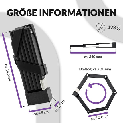 ROCKBROS Faltschloss Fahrradschloss mit Halterung (Fahrradschloss) kaufen bei Linkreich – Jetzt entdecken!