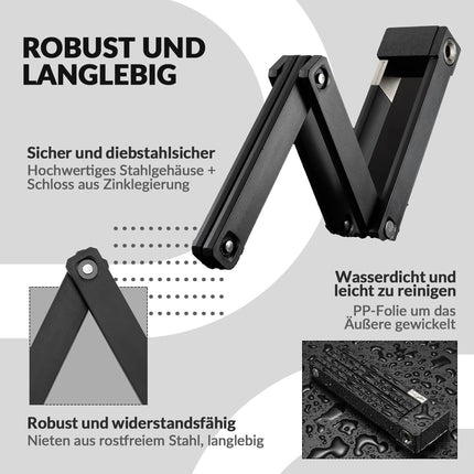 ROCKBROS Faltschloss Fahrradschloss mit Halterung