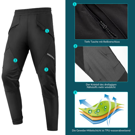 ROCKBROS Winter Radlerhose Herren Lange Fahrradhose Warm Fleece