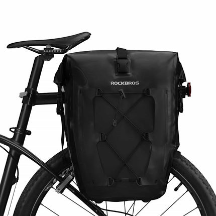 ROCKBROS Gepäckträgertasche 25L-32L 100 % wasserdicht mit Tragegriff