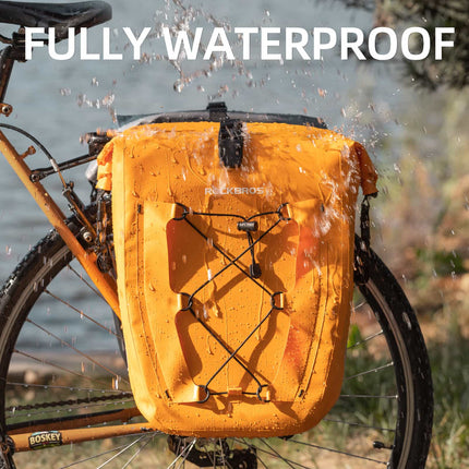ROCKBROS Gepäckträgertasche 25L-32L 100 % wasserdicht mit Tragegriff