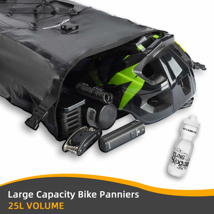 ROCKBROS Gepäckträgertasche 25L-32L 100 % wasserdicht mit Tragegriff