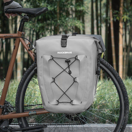 ROCKBROS Gepäckträgertasche 25L-32L 100 % wasserdicht mit Tragegriff