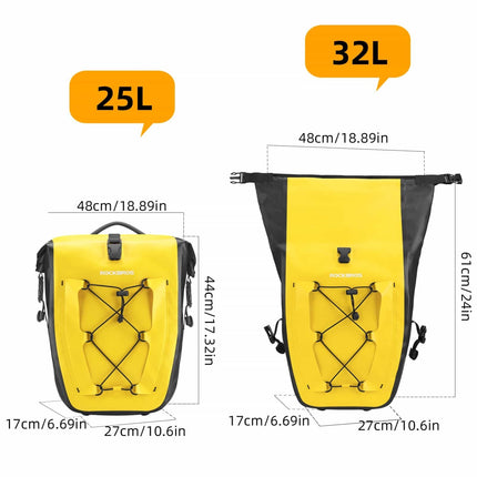 ROCKBROS Gepäckträgertasche 25L - 32L 100 % wasserdicht mit Tragegriff (Fahrradtaschen) kaufen bei Linkreich – Jetzt entdecken!