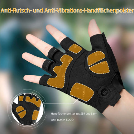 ROCKBROS Halbfinger - Radhandschuhe stoßdämpfend und rutschfest Unisex (Fahrradhandschuhe) kaufen bei Linkreich – Jetzt entdecken!