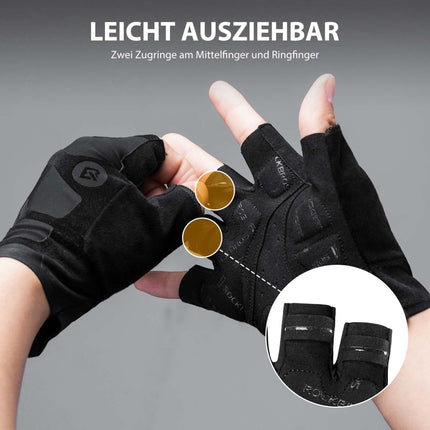 ROCKBROS Halbfinger - Radhandschuhe stoßdämpfend und rutschfest Unisex (Fahrradhandschuhe) kaufen bei Linkreich – Jetzt entdecken!