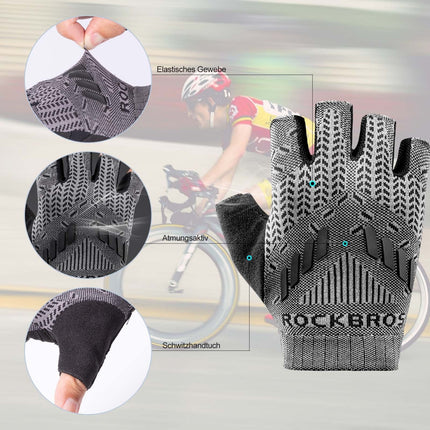 ROCKBROS Half Finger Shock Absorbing Cycling Handschuhe Sommer Herren (Fahrradhandschuhe) kaufen bei Linkreich – Jetzt entdecken!