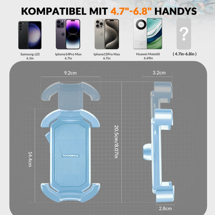 ROCKBROS Handyhalterung Fahrrad Handyhalter Motorrad 360° Drehbar für 4,7 - 7,0 Zoll (Fahrrad Handyhalterung) kaufen bei Linkreich – Jetzt entdecken!