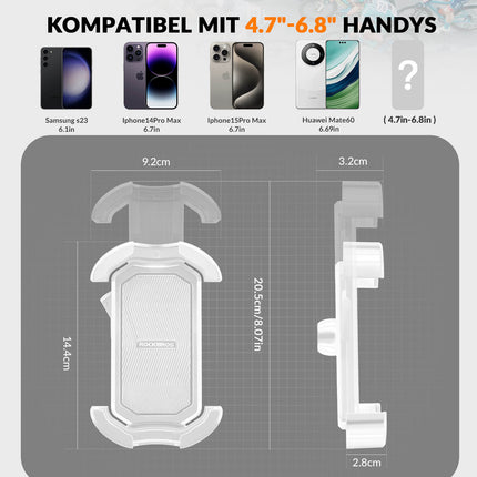 ROCKBROS Handyhalterung Fahrrad Handyhalter Motorrad 360° Drehbar für 4,7 - 7,0 Zoll (Fahrrad Handyhalterung) kaufen bei Linkreich – Jetzt entdecken!