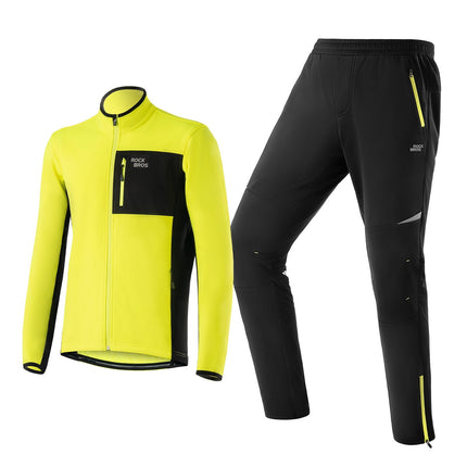 ROCKBROS Herren Fahrradjacke & Hose Set Winter Gelb Winddicht Warm für Outdoor Spor (Fahrradanzug) kaufen bei Linkreich – Jetzt entdecken!