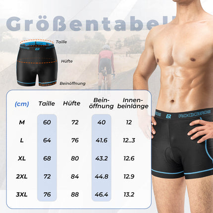 ROCKBROS Herren Radunterhose mit 4D Sitzpolster Radlerhose Atmungsaktiv (Fahrradhose) kaufen bei Linkreich – Jetzt entdecken!