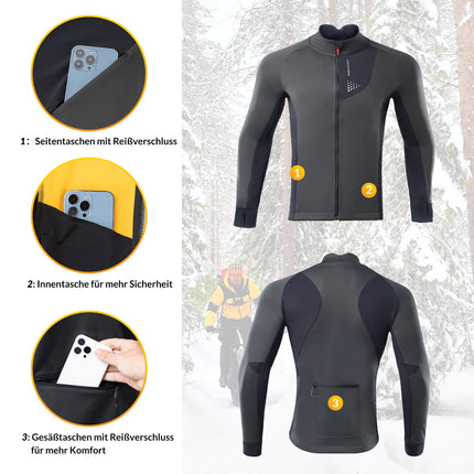 ROCKBROS Herren Winter Fahrradjacke Winddicht Atmungsaktiv mit Fleecefutter (Fahrradjacke) kaufen bei Linkreich – Jetzt entdecken!