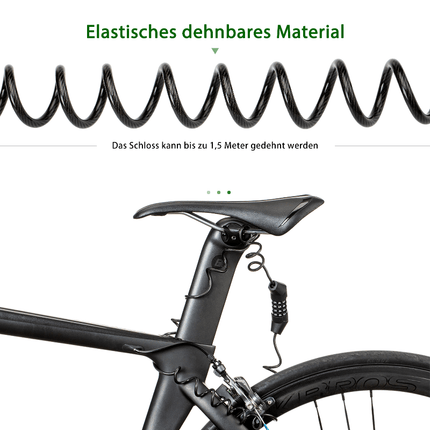 ROCKBROS Kabelschloss Zahlenschloss mit 4 - Steillage Zahlencode (Fahrradschloss) kaufen bei Linkreich – Jetzt entdecken!