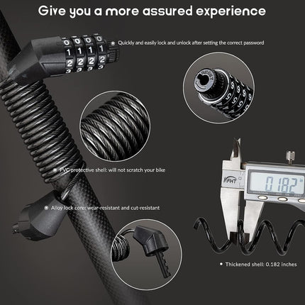 ROCKBROS Kabelschloss Zahlenschloss mit 4 - Steillage Zahlencode (Fahrradschloss) kaufen bei Linkreich – Jetzt entdecken!