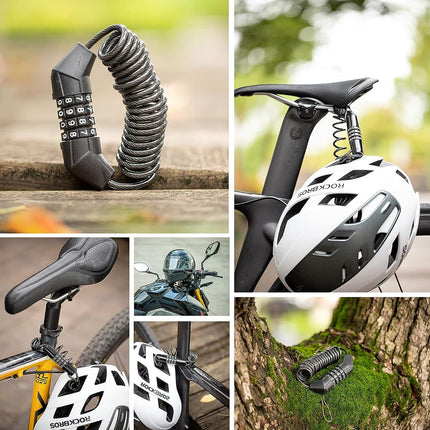 ROCKBROS Kabelschloss Zahlenschloss mit 4 - Steillage Zahlencode (Fahrradschloss) kaufen bei Linkreich – Jetzt entdecken!