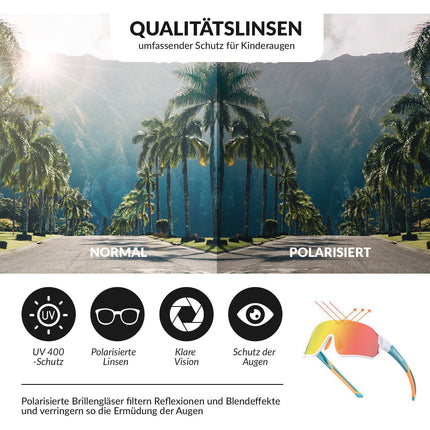 ROCKBROS Kinder Fahrradbrille UV400 - Schutz Polarisierte Sonnenbrille (Fahrradbrille) kaufen bei Linkreich – Jetzt entdecken!