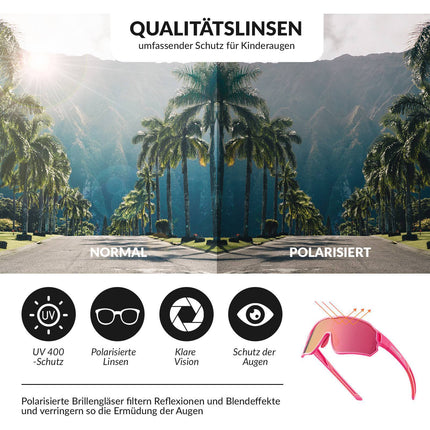 ROCKBROS Kinder Fahrradbrille UV400 - Schutz Polarisierte Sonnenbrille (Fahrradbrille) kaufen bei Linkreich – Jetzt entdecken!