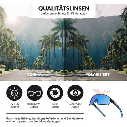 ROCKBROS Kinder Fahrradbrille UV400 - Schutz Polarisierte Sonnenbrille (Fahrradbrille) kaufen bei Linkreich – Jetzt entdecken!