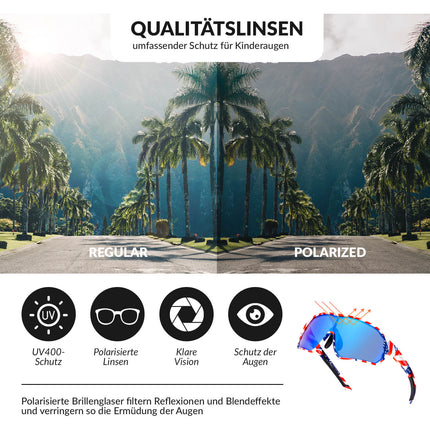 ROCKBROS Kinder Fahrradbrille UV400 - Schutz Polarisierte Sonnenbrille (Fahrradbrille) kaufen bei Linkreich – Jetzt entdecken!