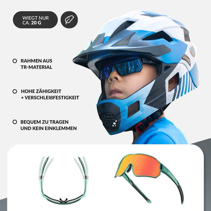 ROCKBROS Kinder Fahrradbrille UV400 - Schutz Polarisierte Sonnenbrille (Fahrradbrille) kaufen bei Linkreich – Jetzt entdecken!
