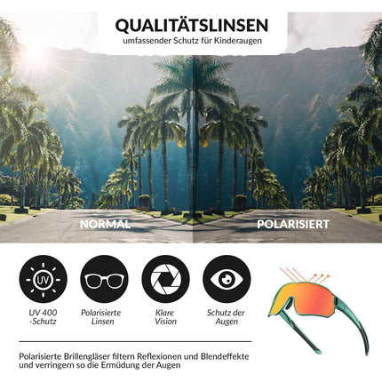 ROCKBROS Kinder Fahrradbrille UV400 - Schutz Polarisierte Sonnenbrille (Fahrradbrille) kaufen bei Linkreich – Jetzt entdecken!
