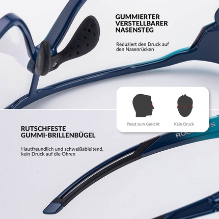 ROCKBROS Kinder Fahrradbrille UV400-Schutz Selbsttönend Sonnenbrille