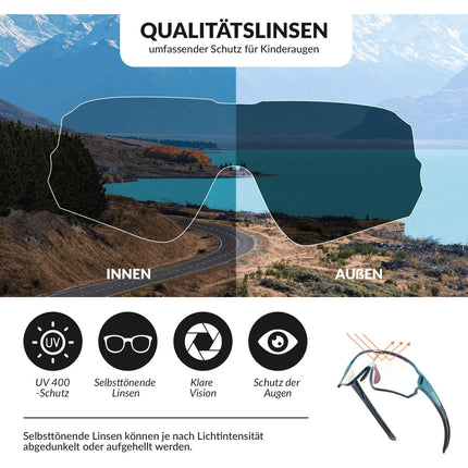 ROCKBROS Kinder Fahrradbrille UV400 - Schutz Selbsttönend Sonnenbrille (Fahrradbrille) kaufen bei Linkreich – Jetzt entdecken!