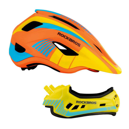 ROCKBROS Kinder helm Integriert Fahrradhelm mit Abnehmbarem Kinnschutz