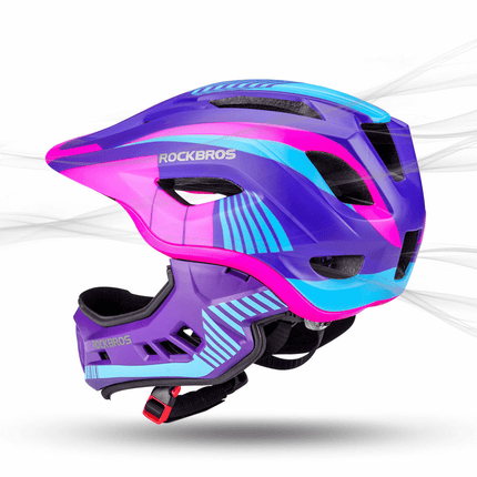 ROCKBROS Kinder helm Integriert Fahrradhelm mit Abnehmbarem Kinnschutz (Helme für Kinder) kaufen bei Linkreich – Jetzt entdecken!