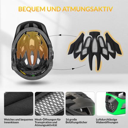ROCKBROS Kinderhelm BMX MTB Downhill Helm mit Abnehmbarem Kinnschutz und Krempe (Helme für Kinder) kaufen bei Linkreich – Jetzt entdecken!