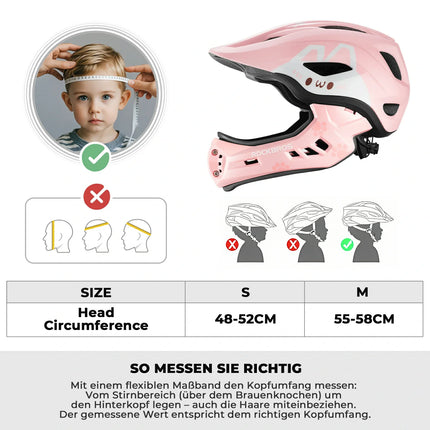 ROCKBROS Kinderhelm Cartoon Integralhelm mit abnehmbarem Kinnschutz