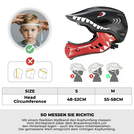 ROCKBROS Kinderhelm Cartoon Integralhelm mit abnehmbarem Kinnschutz (Helme für Kinder) kaufen bei Linkreich – Jetzt entdecken!