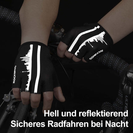 ROCKBROS Kurz Fahrradhandschuhe SBR Stoßdämpfend rutschfest Unisex (Fahrradhandschuhe) kaufen bei Linkreich – Jetzt entdecken!