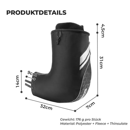 ROCKBROS Lenkerstulpen Lenker Gefüttert Abdichtung Handschuhe Schwarz